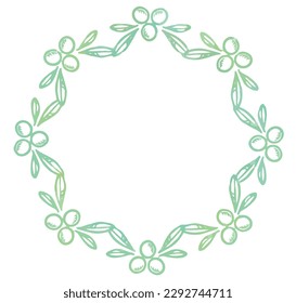 Frame with olives. Watercolor. Vector illustration.