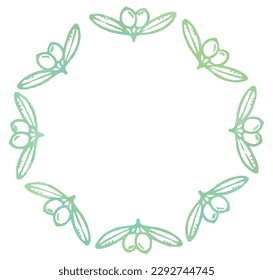 Frame with olives. Watercolor. Vector illustration.