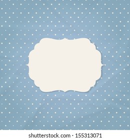Frame on the background of crumpled paper with polka dots. Vector illustration. Eps10.