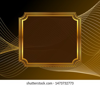 Frame on the background, gold lines