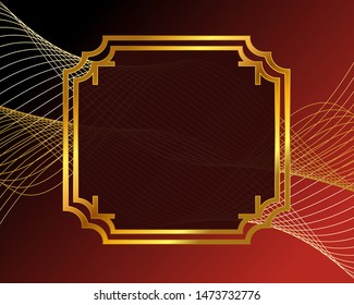 Frame on the background, gold lines