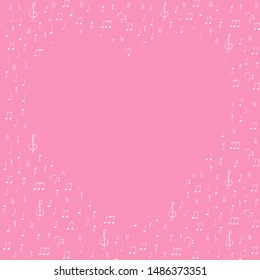 Frame on the background of  musical notation. Vector graphics