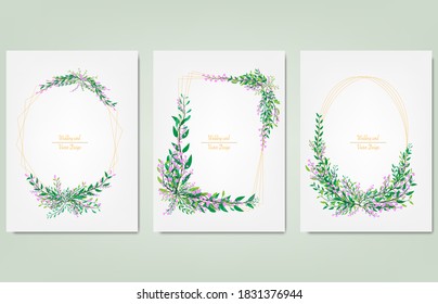 Frame on background Vector modern design wedding card
