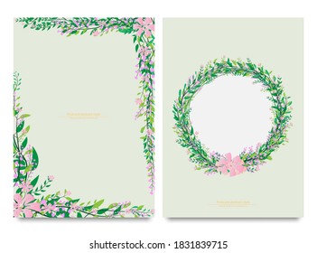 Frame on background Vector modern design wedding card