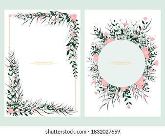Frame on background Vector modern design wedding card
