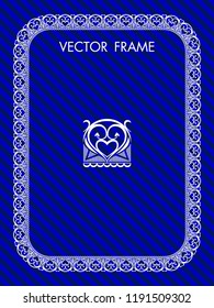 The frame on the blue background