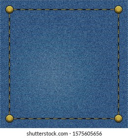 Frame on a Blue Denim Background. EPS-10. Mesh Gradient and Transparency were Used. 