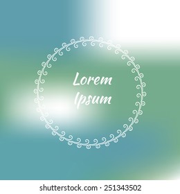 Frame on blurred background with space for text. Great for invitation cards, save the date, wedding card design.