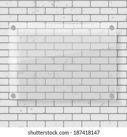 Frame on Brick Wall for Your Text and Images, Vector Illustration