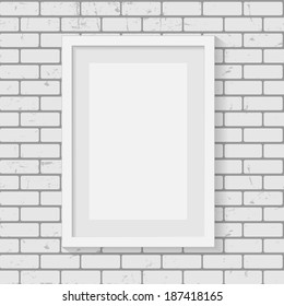 Frame on Brick Wall for Your Text and Images, Vector Illustration