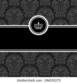 Frame on Damask Background - Damask background is behind a clipping mask.  Colors are global for easy editing.