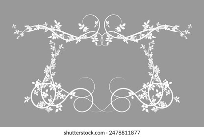 frame on a gray background ivy hops weaving. vector stock image