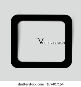 Frame on the gray wall. Vector illustration.