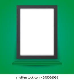 frame on a green wall
