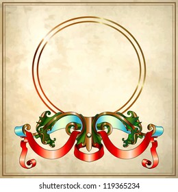 Ã?Â baroque frame on old paper background, EPS10