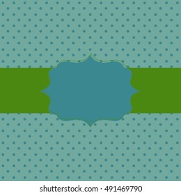 Frame on the paper background with polka dots. Vector illustration. Eps10.