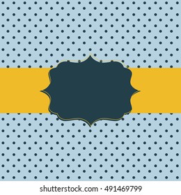 Frame on the paper background with polka dots. Vector illustration. Eps10.