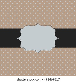 Frame on the paper background with polka dots. Vector illustration. Eps10.