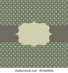 Frame on the paper background with polka dots. Vector illustration. Eps10.