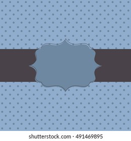 Frame on the paper background with polka dots. Vector illustration. Eps10.