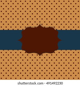 Frame on the paper background with polka dots. Vector illustration. Eps10.