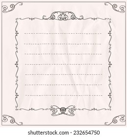 Frame on a paper with place for text. Eps10