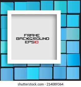 Frame on the squares background. Vector illustration.