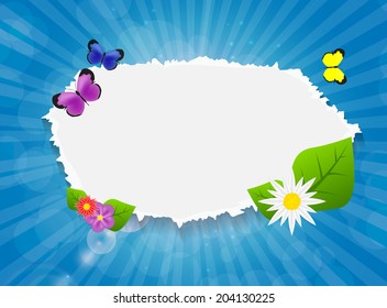 Frame on Sunny Shiny Background Vector Illustration