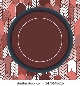 Frame on tree branches, green leaves. empty space for text. Blank for advertising card or invitation.Vector stock illustration, EPS 10.