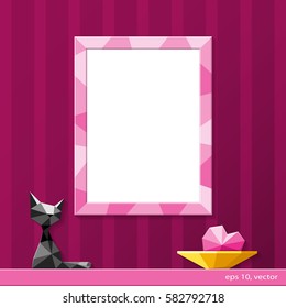 frame on the wall, presentation