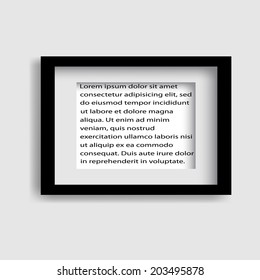 Frame on the wall. Vector illustration. 