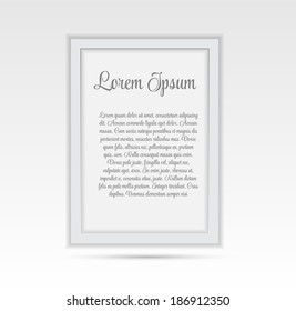 Frame on Wall for Your Text and Images, Vector Illustration