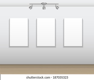 Frame on Wall for Your Text and Images, Vector Illustration