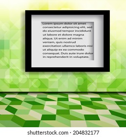 frame on the wall.Vector illustration 