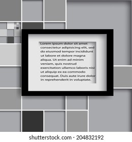 frame on the wall.Vector illustration 