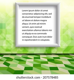 frame on the wall.Vector illustration 