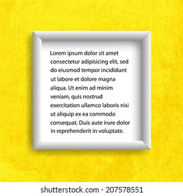 frame on the wall.Vector illustration 