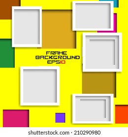 frame on the wall.Vector illustration 