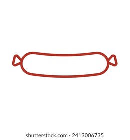 Frame from one sausage. Vector illustration on an empty clean white background.