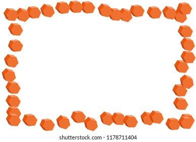 Frame of orange hexagons.