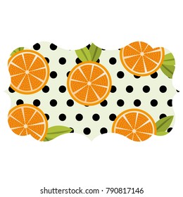 frame with oranges pattern background