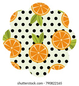 frame with oranges pattern background
