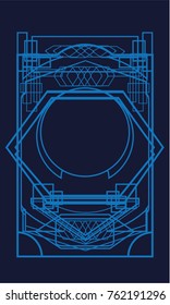 Frame ornament blue line