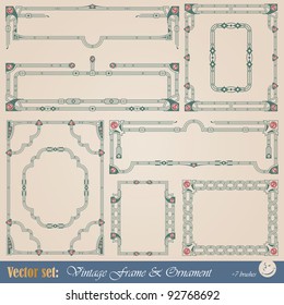 frame, ornament and element for decoration and design