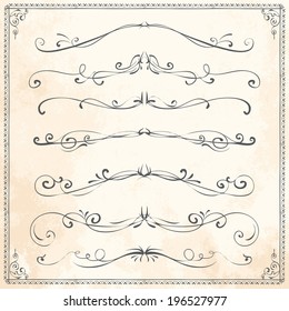 frame ornament elements vector decorative borders vintage design antique set of antique vector dividers nails drawn frame ornament elements vector decorative borders vintage design antique straight na