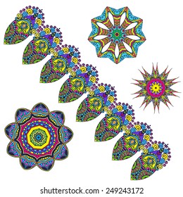 Frame of  ornament made in vector. Perfect cards, or for any other kind of design, birthday and other holiday.  hand drawn map with fox. 