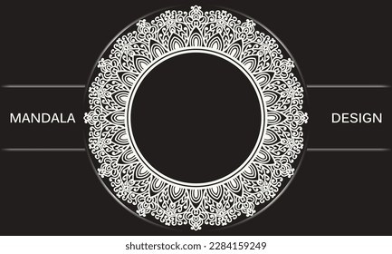Frame with ornament. Mandala design with background.
