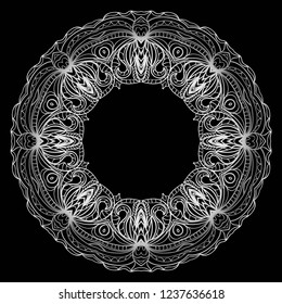 Frame ornament with mandala . Vector illustration. For wedding, bridal, Valentine's day, greeting card invitation