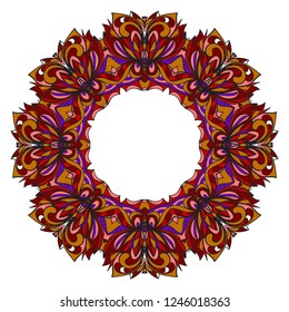 Frame ornament with mandala . Vector illustration. For wedding, bridal, Valentine's day, greeting card invitation
