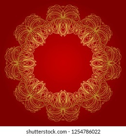 Frame ornament with mandala . Vector illustration. For wedding, bridal, Valentine's day, greeting card invitation